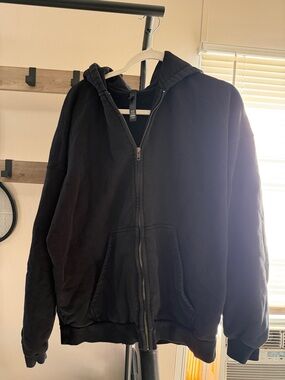 SKIMS Vintage Fleece Oversized Zip Up Hoodie
